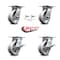 Service Caster 5 Inch V Groove Semi Steel Swivel Caster Swivel Locks 2 Brakes SCC, 2PK SCC-35S520-VGB-BSL-2-SLB-2 - alternate 2